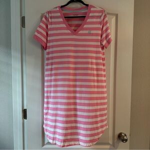 Ralph Lauren Pink and White Striped Dress / Cover Up